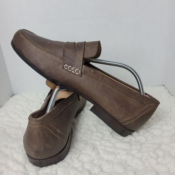 Adelante The Luca Men's Size 11D Slip On Penny Loafers Brown Nubuck Shoes - Picture 6 of 10